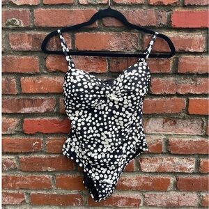 Polka dot one piece bathing suit